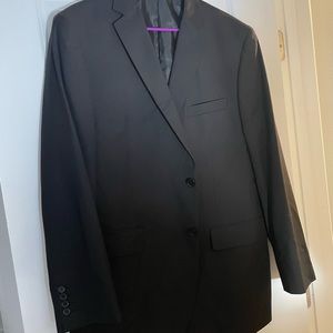 Men’s Carlo Lusso Black Suit Jacket with Padded Shoulders size 46L